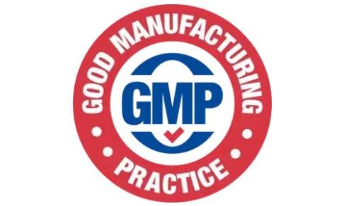 GMP certified manufacturing facility quality badge