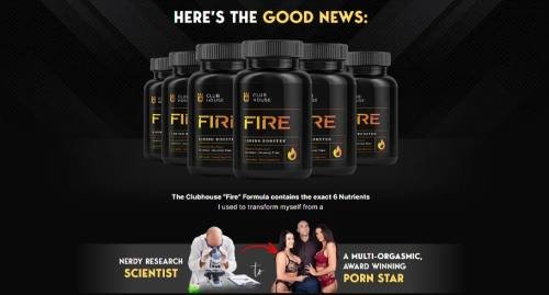 Clubhouse Fire male vitality supplement bottle