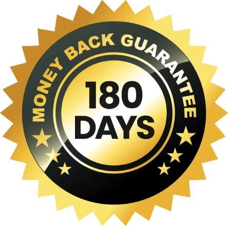 180 day money back guarantee quality badge
